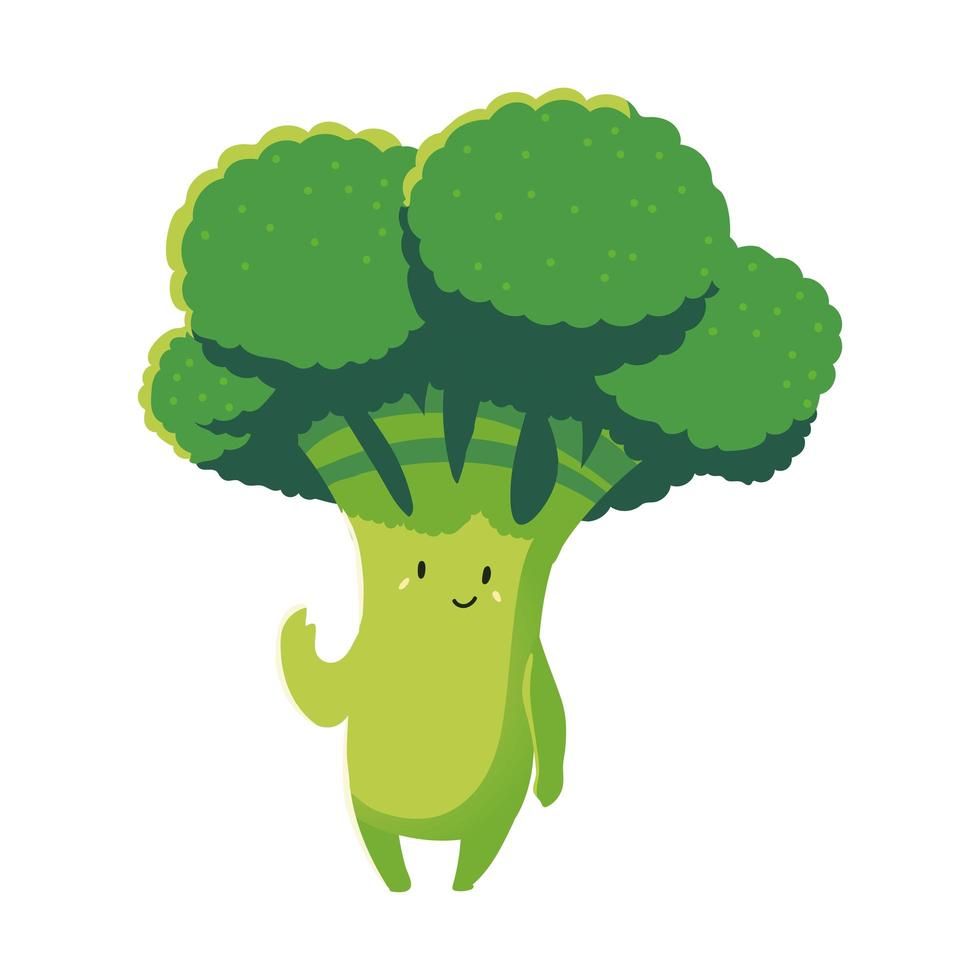 Download cute broccoli vegetable cartoon detailed icon isolated style for free