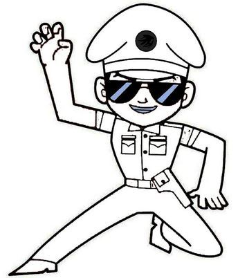 Easy Little Singham Coloring Page For Kids Images