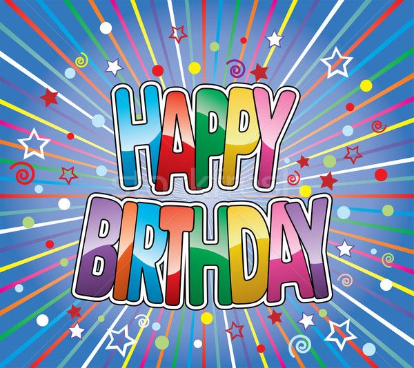 happy birthday greeting on colorful background vector vector illustration ©