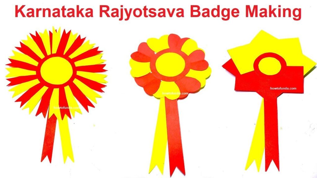 Kannadakarnataka Rajyotsava Badge Making Using Color Paper Diy Howtofunda