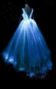 light blue corset dress | led prom dress | light up dress ideas | luminous dress HD Wallpaper