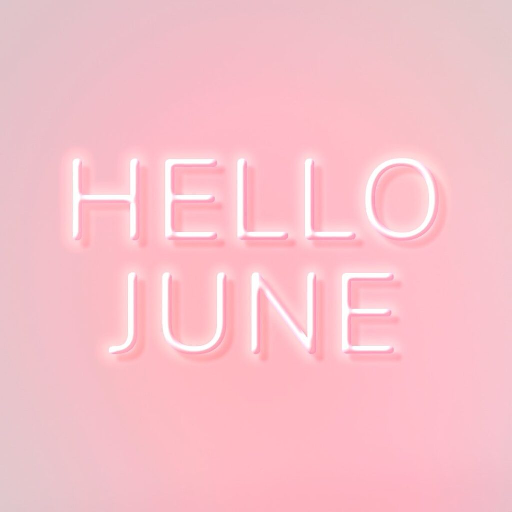 Of Glowing Neon Hello June Typography By Hein