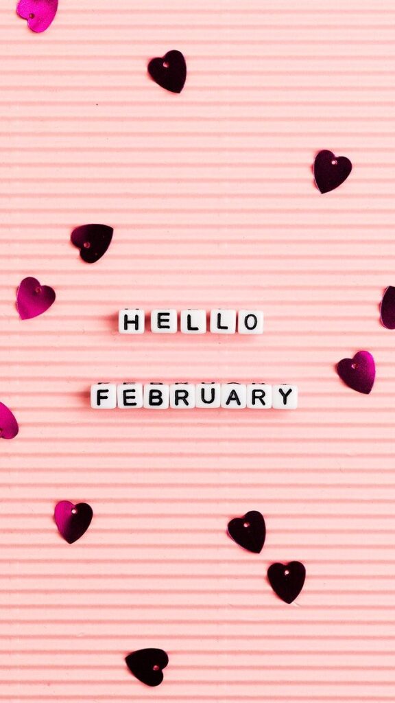 Download Free Image Of Hello February Beads Message Typography On Pink By Kut Ab