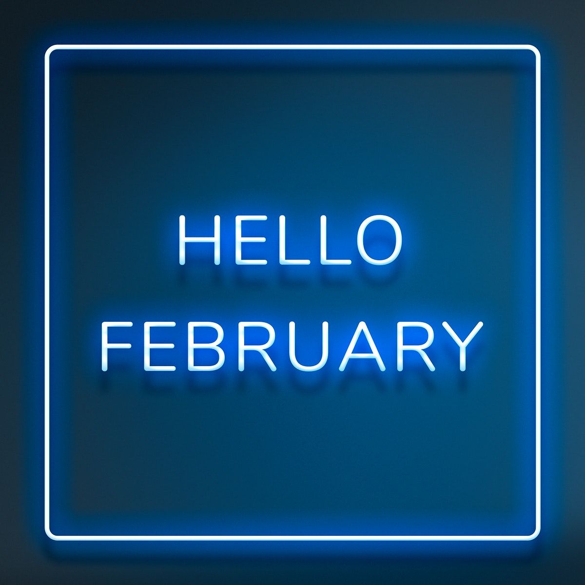 Download free image of Hello February frame neon border text by Hein about hello