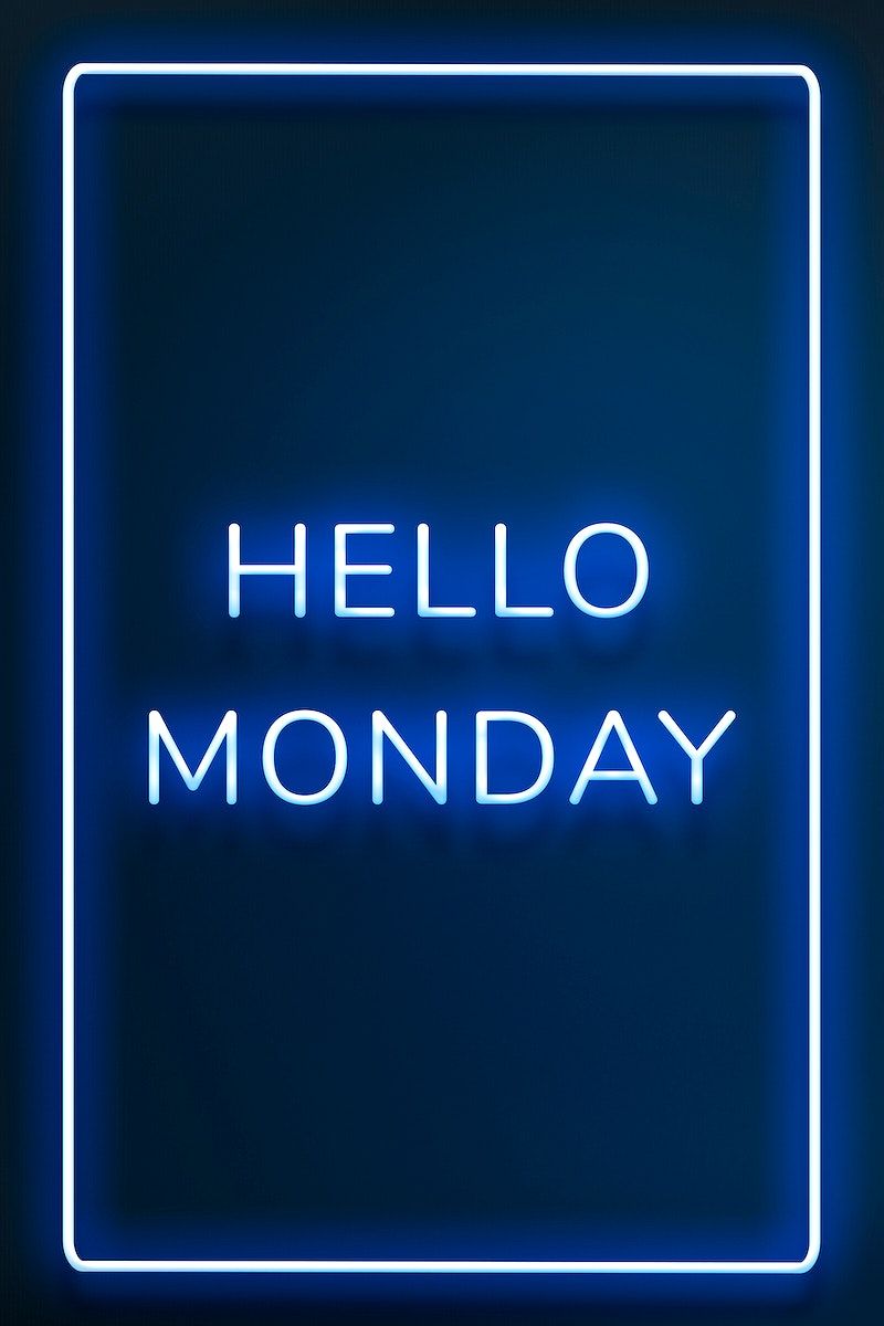 Download free image of Hello Monday frame neon border typography by Hein about h