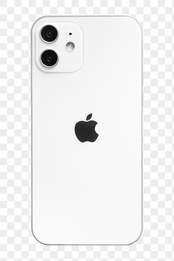 Download free png of White Apple iPhone 12 png phone rear view mockup. NOVEMBER 