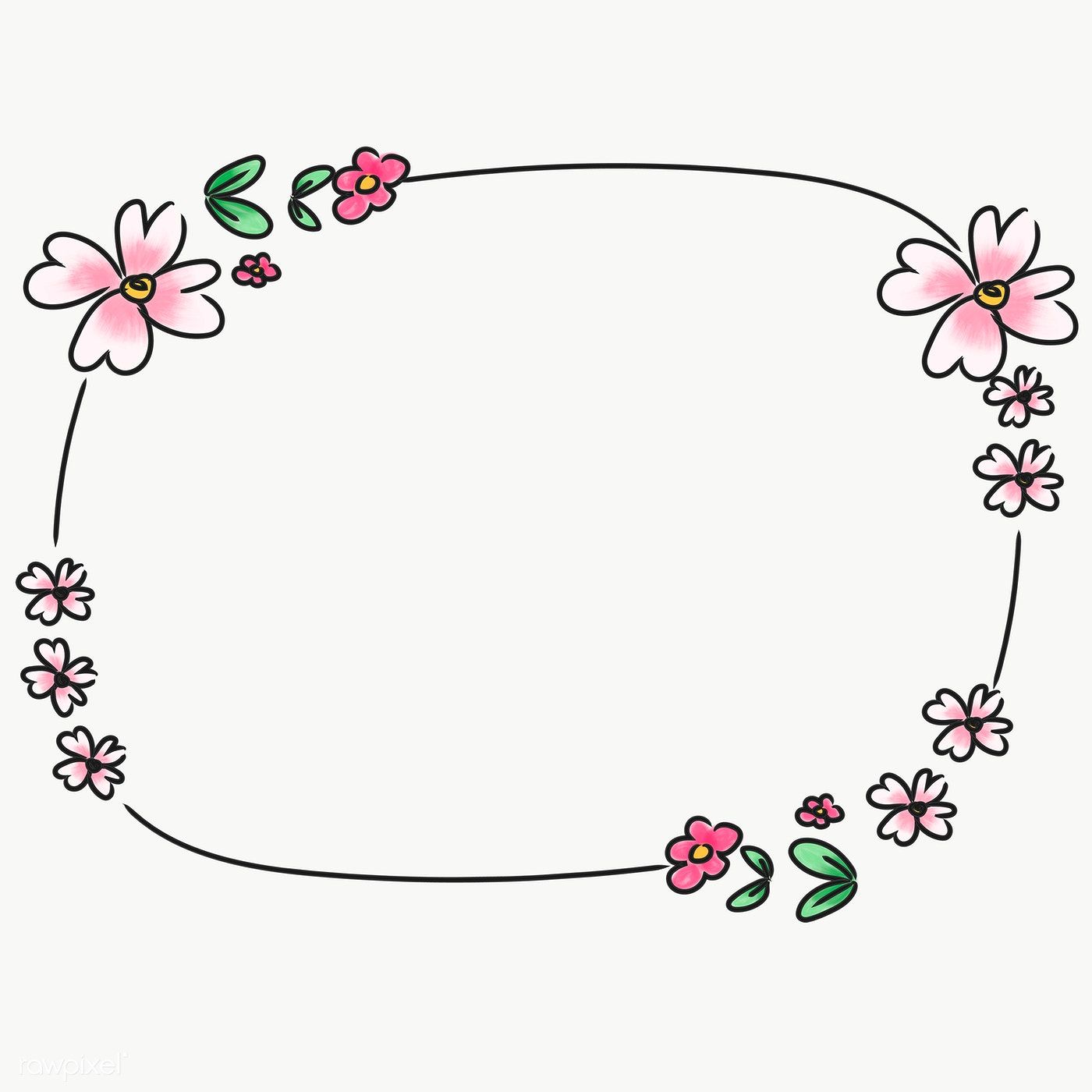 , premium png of Hand drawn flower wreath transparent png