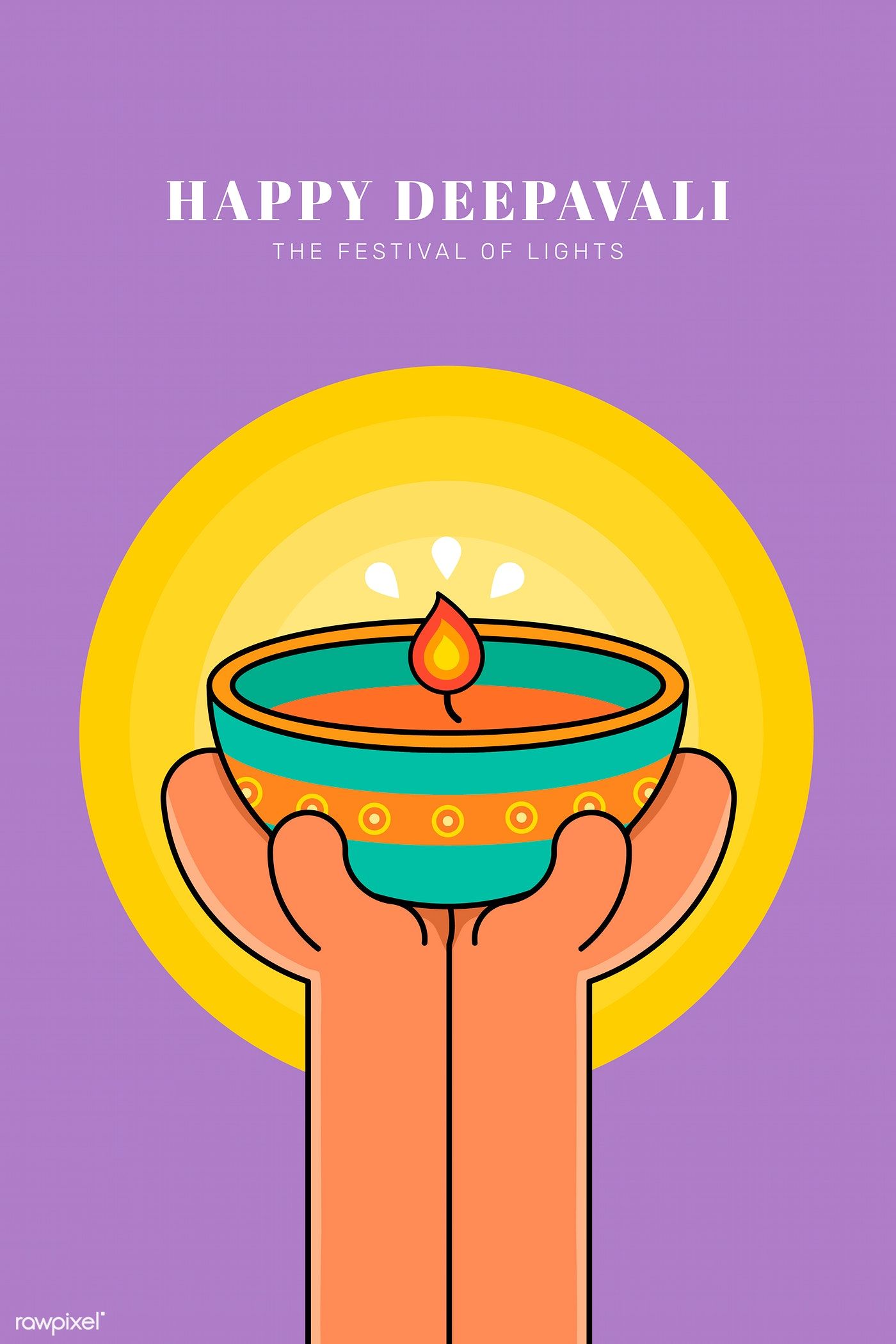 Download premium vector of Happy Deepavali, the festival of lights background ve