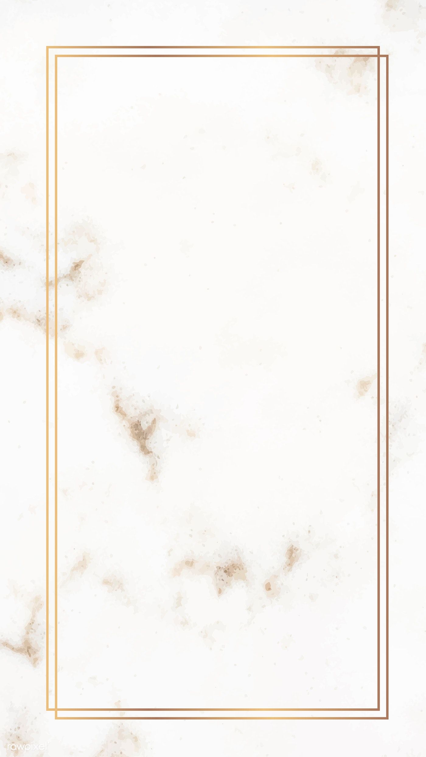 , premium vector of Rectangle gold frame on a marble