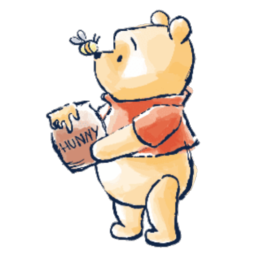 Remove Captions Get Bonked🔨 — Winnie The Pooh Watercolor Stickers