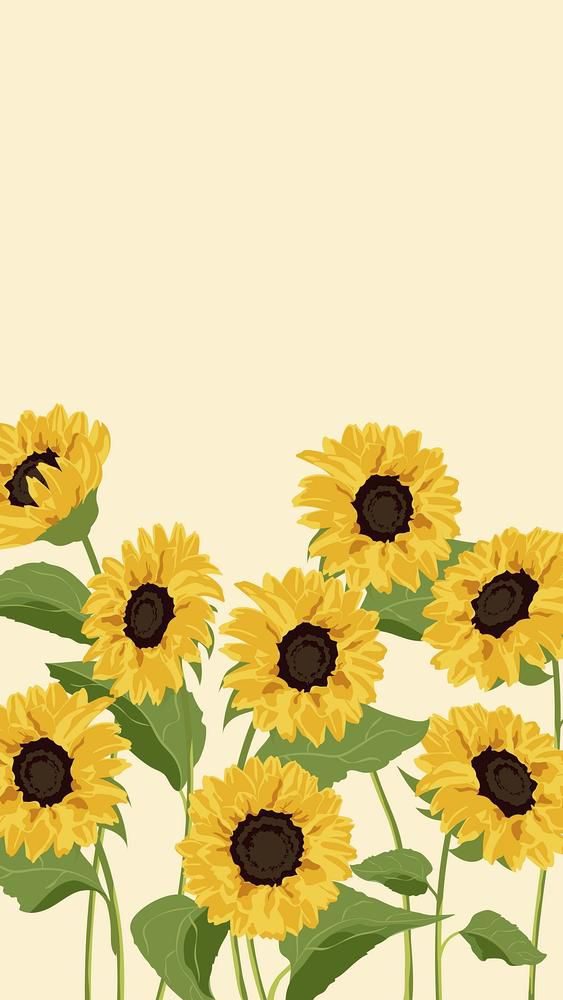Download free vector of Sunflower iPhone wallpaper, aesthetic spring background 